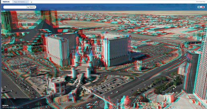 Flere av de kjente kasinoene i Las Vegas. Bilde: Nokia Maps