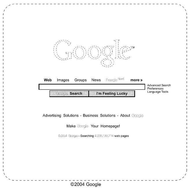Brukergrensesnitt-designen som Google har fått patent på.