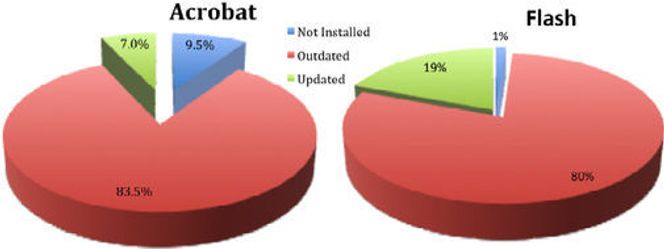 Kun en liten andel av brukerne av Adobe Reader (Acrobat) og Flash Player har installert svært viktige oppdateringer innen 14 dager, viser tall fra Trusteer.