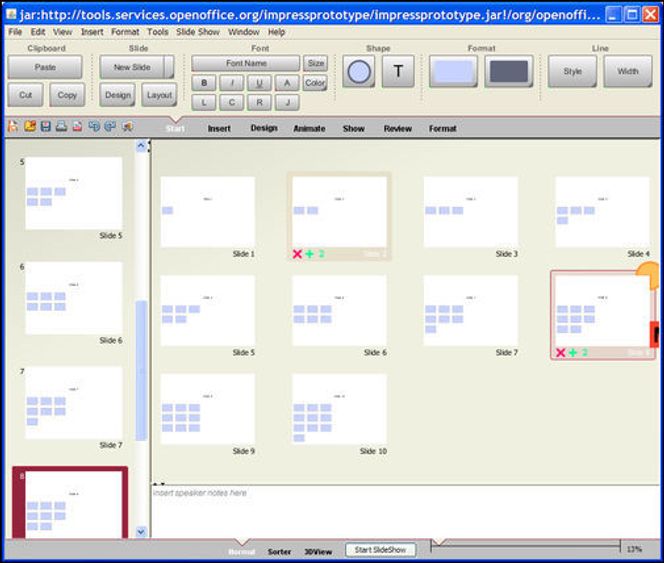 Forslag til design for OpenOffice.org Impress.