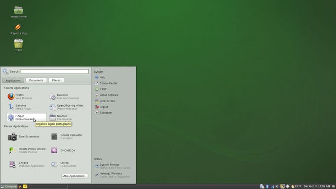 openSUSE 11.2 med GNOME og det nye Sonar-temaet
