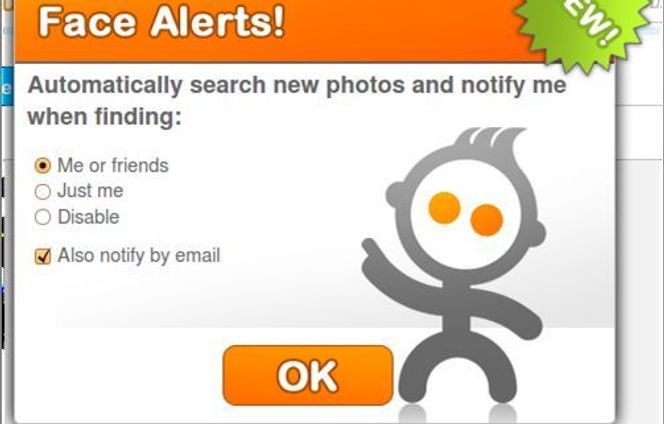 Face Alerts varsler brukeren når applikasjonen oppdager at brukeren eller Facebook-vennene er funnet på bilder som nylig har blitt lastet opp i Facebook. Bilde: Face.com