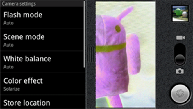Ny kamerainnstillinger i Android 2.0.