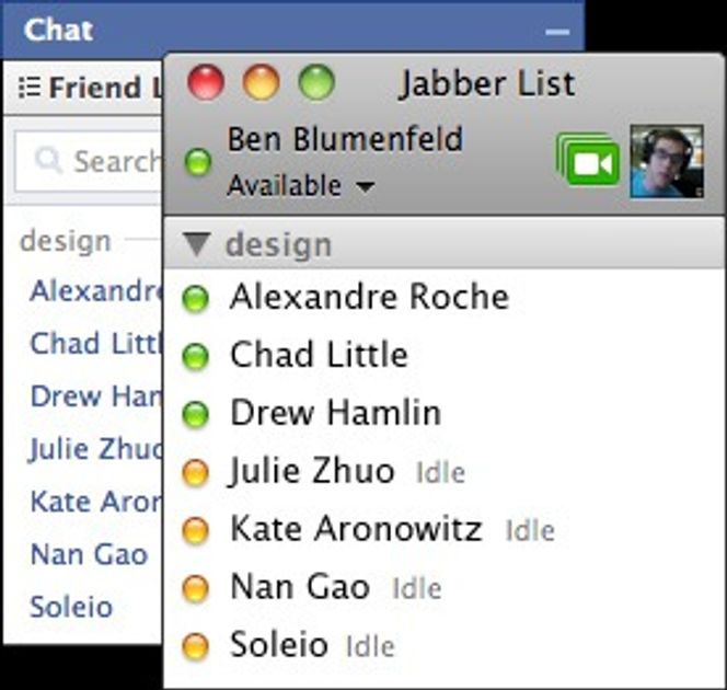 Facebook Chat i Jabber Bilde: Facebook