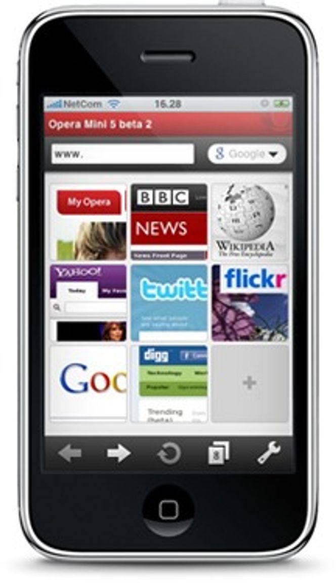 Opera Mini beta 2 på iPhone Bilde: Opera Software
