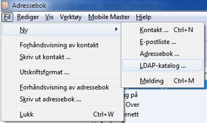 Legg til LDAP-katalog i Thunderbird.