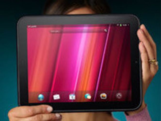 Touchpad har 10 tommers skjerm og leveres i to utgaver med hhv 16 og 32 gigabyte minne. HP har sitt eget operativsystem, WebOS. Bilde: HP