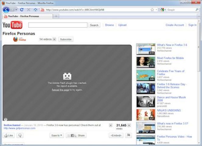 Firefox 3.6.4 introdusereser OOPP. Bilde: Mozilla