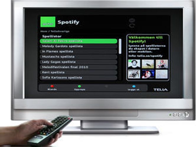 Spotify på digital-tv Bilde: Spotify