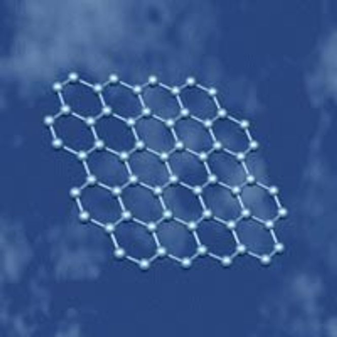 Grafen-molekylene danner et flatt, bikubelignende mønster. Bilde: Chris Ewels
