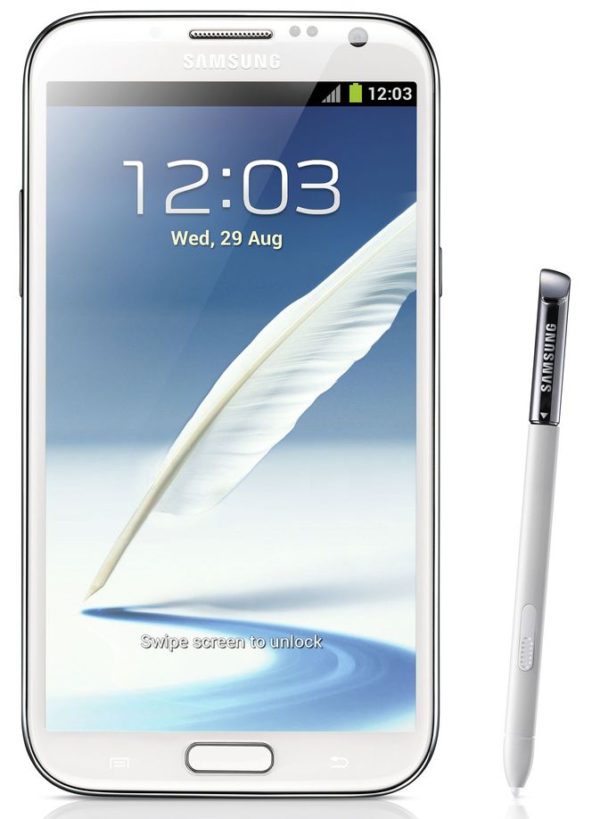 Samsung Galaxy Note II leveres med stylus og enda litt større skjerm enn forgjengeren. Bilde: Samsung