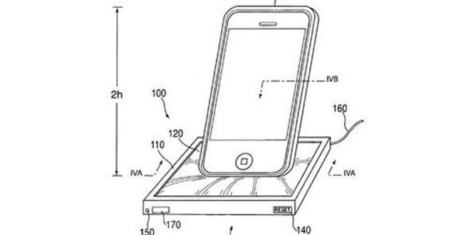 Apple ser nå for seg en universell dokkingstasjon, som passer til alt mulig av håndholdte enheter. Bilde: Apples patentsøknad
