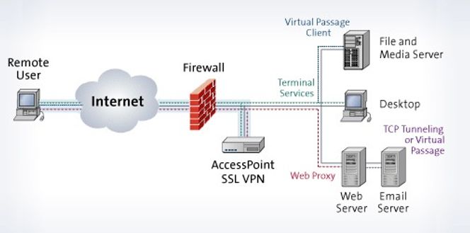 Menlologic bruker denne skissen til å forklare hva slags interne tjenester som kan tilbys gjennom deres SSL VPN. Bilde: Menlologic