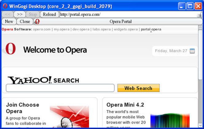 Testversjon av Opera for W3Cs Location API.