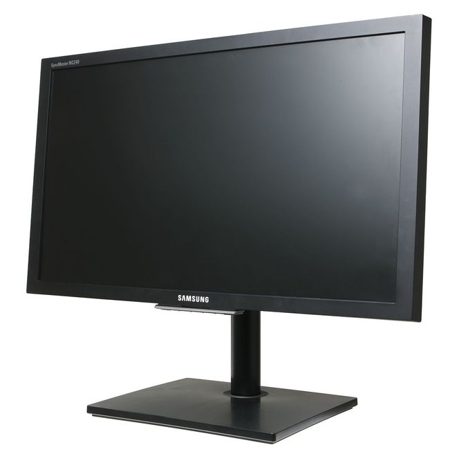 Samsung NC240 er en 24 tommers skjerm tilrettelagt for å koples til et nettverk som leverer virtuelle pc-er under VMware.