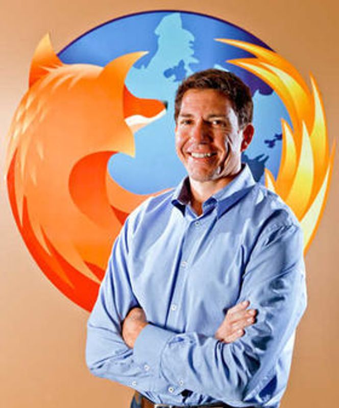 Mozilla-sjef Gary Kovacs har igjen grunn til å smile. Bilde: Mozilla