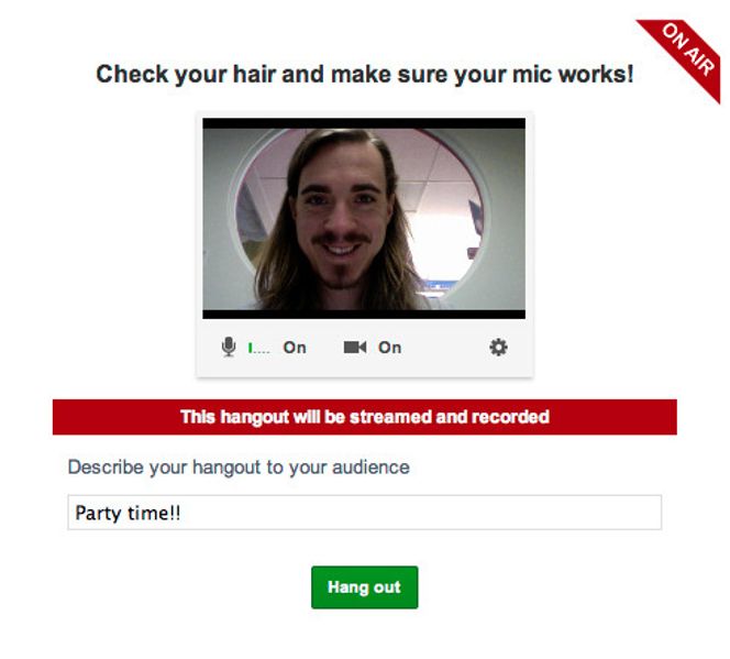 HangOut On Air-seanser lagres nå hos YouTube. Bilde: Google