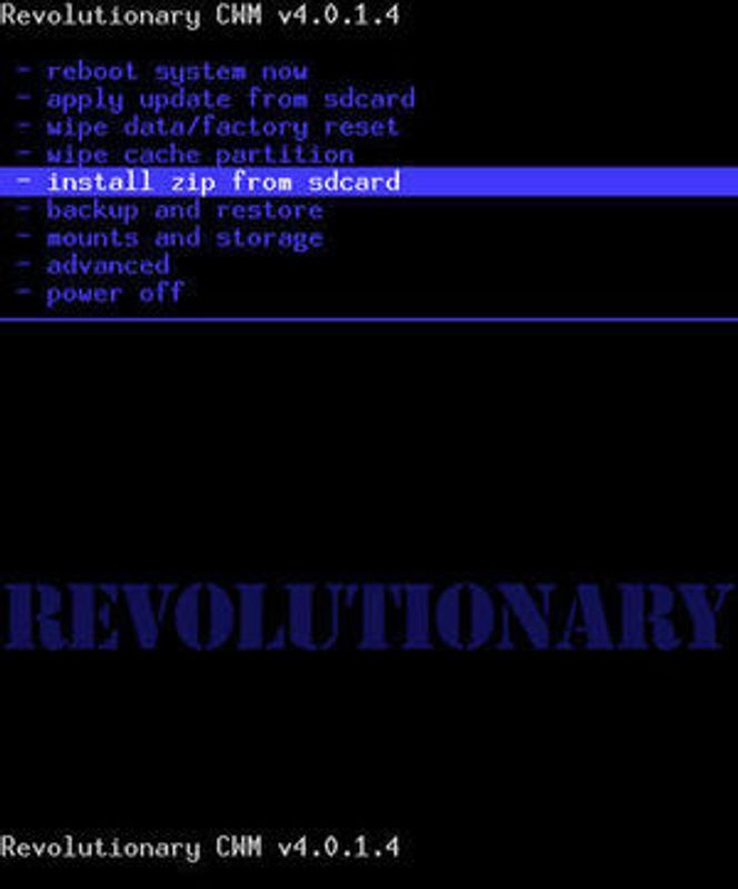 Velg i installere zip-filen fra SD-minnekortet fra menyen i Revolutionary. Bilde: Harald Brombach