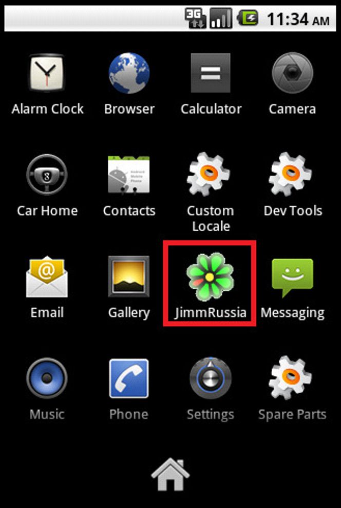 Den infiserte utgaven av Jimm ser helt legitim ut når den er installert på Android-mobilen. Bilde: Kaspersky Lab