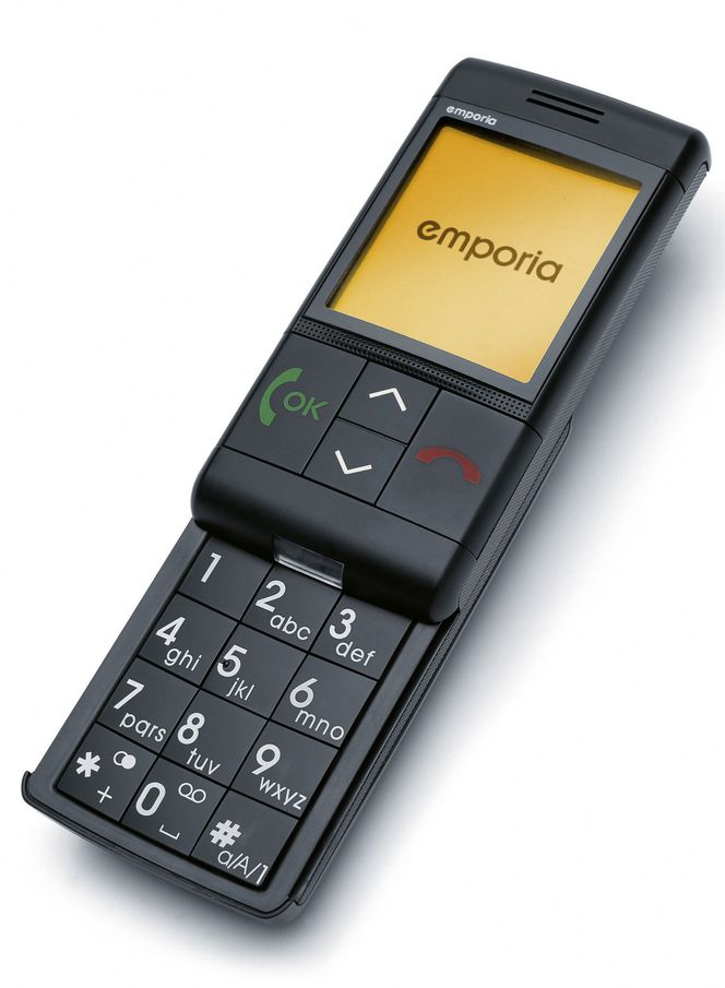 Slik ser modellen emporiaLIFE ut. Seniormobilen preges av store knapper og et enkelt display.