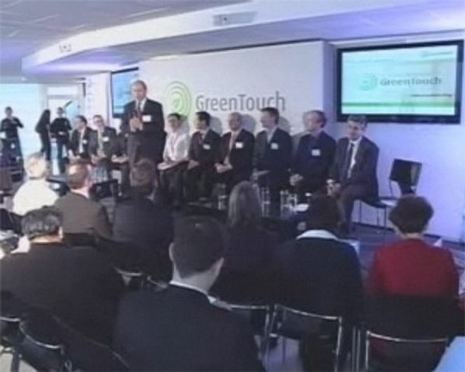 Fra lanseringen av Green Touch. Foran står Ben Verwaayen, toppsjef i Alcatel-Lucent. Bilde: Green Touch' webcast