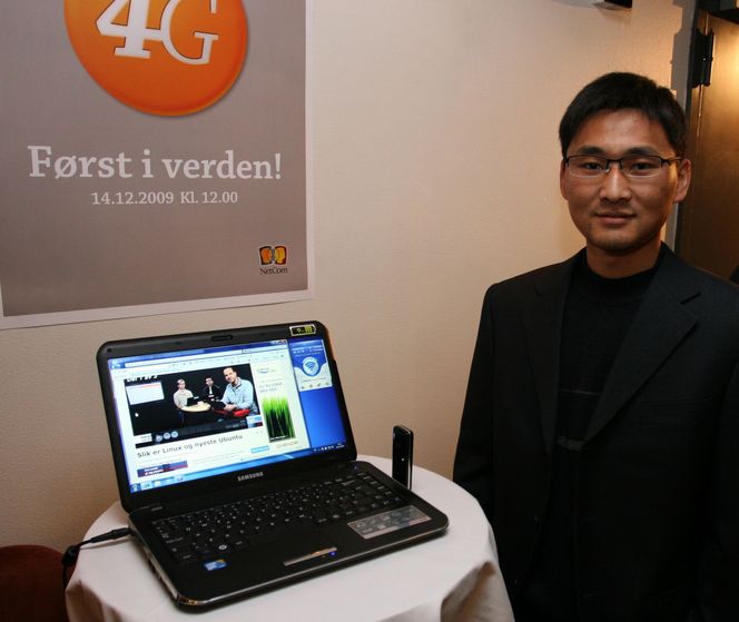 Test-tekniker fra kinesiske Huawei forteller at Netcom nå har 200 LTE-basestasjoner i Oslo. Bilde: Marius Jørgenrud