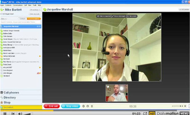 Skype 4.0 beta - demo av videosamtale