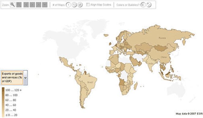 Many Eyes World Map