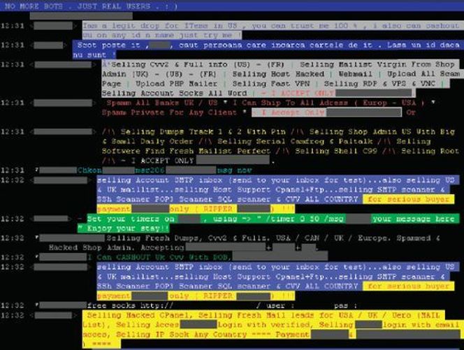 Kriminelle kjøper og selger tjenester og programvare på pratekanaler som IRC, (Internet Relay Chat). (Foto: Symantec)