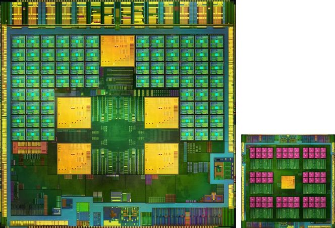 Nvidia Tegra 4 innvendig, her sammen med hjelpebrikken Icera I500. Bilde: Nvidia