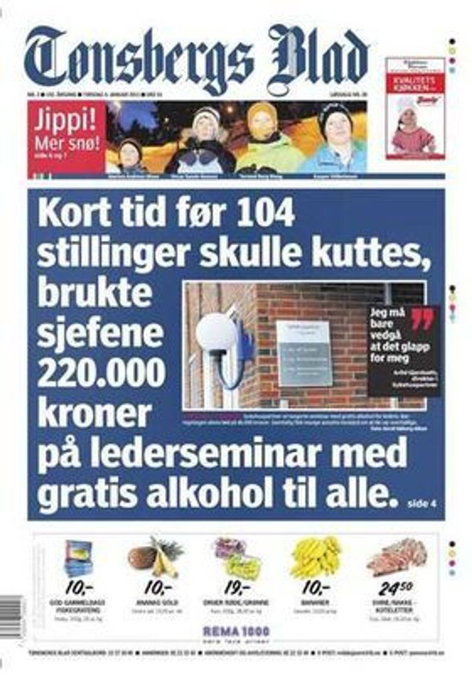 Gjerdseth måtte tåle sterk kritikk etter at ledelsen fikk fri bar på et seminar, rett før masseoppsigelsene tok til. Bilde: Tønsberg Blad