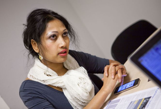Forretningsutvikler Saera Khan i Taxistation håper at norske taxisentraler vil kaste seg på selskapets patenterte løsning. Bilde: Per Ervland