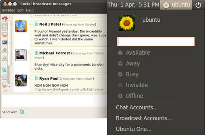 Ubuntu Me Menu Bilde: Canonical