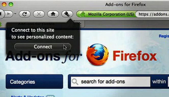 Account Manager-utvidelsen til Firefox lar deg logge inn og ut av blant annet Google ved hjelp av et klikk på den nye nøkkelknappen på verktøylinjen i nettleseren. Bilde: Mozilla Labs