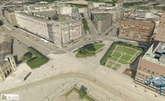 Blom3D-modell fra Vika i Oslo