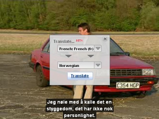 Oversatt Top Gear-video fra Youtube.