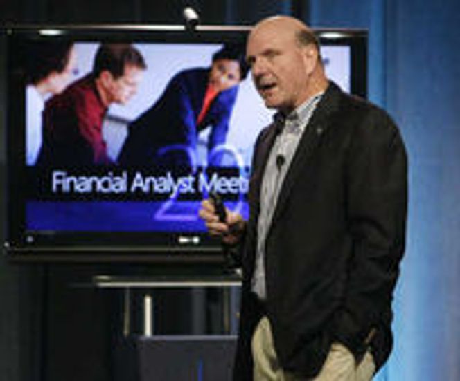 Steve Ballmer under analytikermøtet den 30.juli 2009. Foto: Robert Sorbo, Microsoft. Bilde: ROBERT SORBO