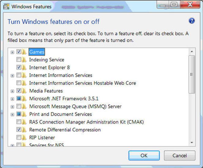 Her kan man skru av Internet Explorer i Windows 7