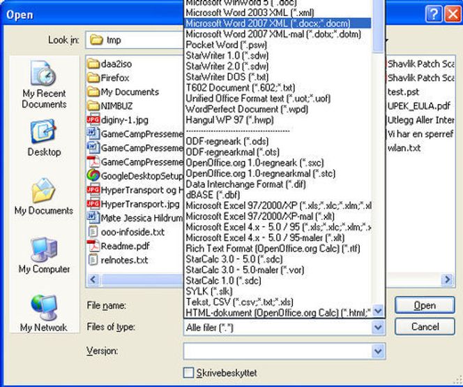 Formatstøtte i Writer-modulen til OpenOffice.org 3.0.