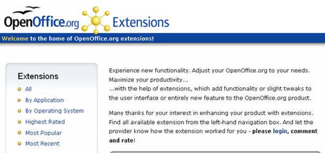 Fra Extensions-nettstedet til OpenOffice.org.