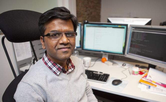 Baheerathan Vykundanathan er seniorutvikler i Aller Internett. Bilde: Per Ervland