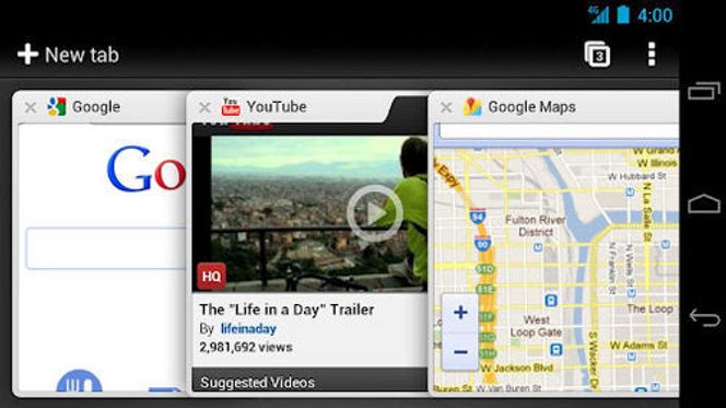 Fanevisning i Chrome for Android. Bilde: Google