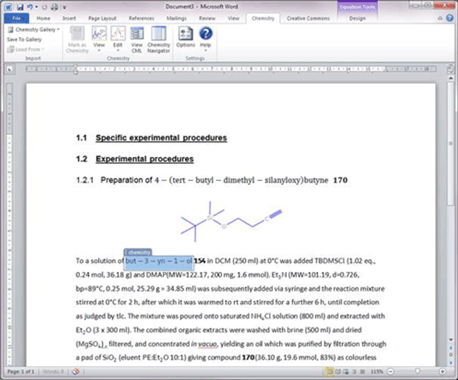 Kjemitillegget til Microsoft Word. Bilde: Microsoft