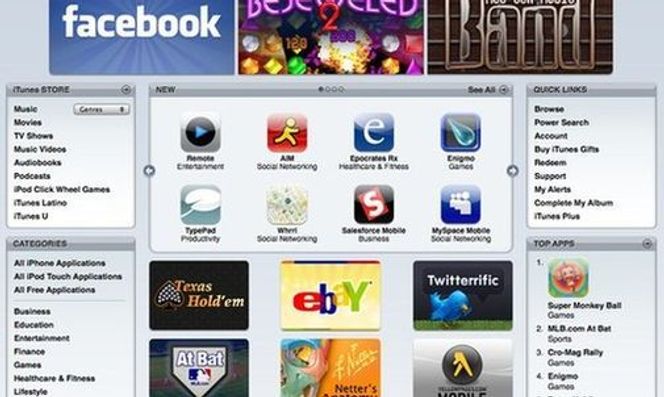 App Store selger programvare i samme grensesnitt som iTunes.