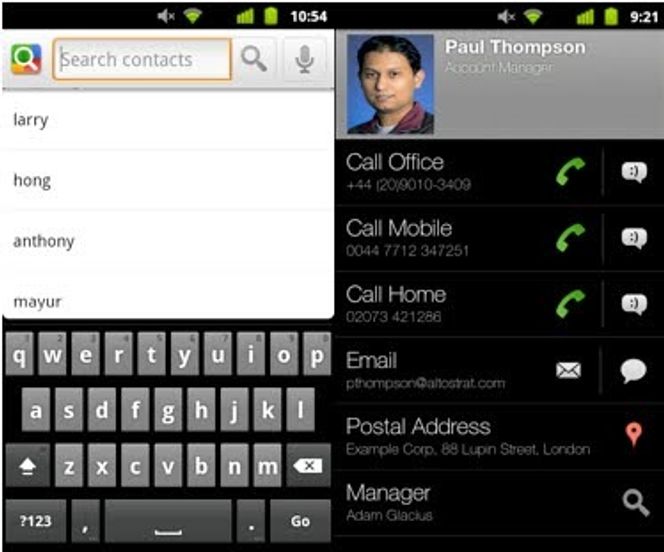 Kontaktapplikasjonen Google Apps Lookup. Bilde: Google