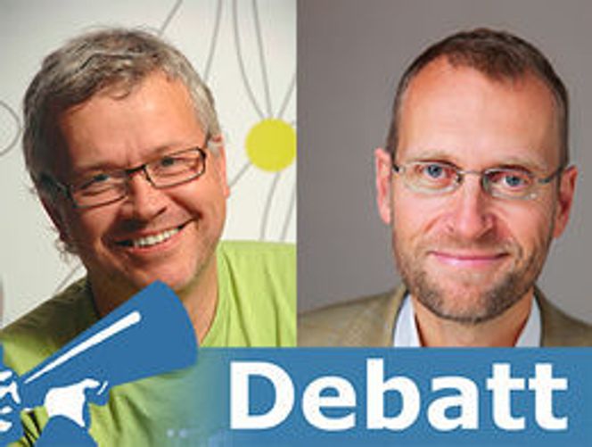 (Fra v.) Morten Amundsen er direktør i Nasjonalt senter for fri programvare. Kristian Foss er advokat og partner i Gille advokater. Bilde: Friprogsenteret/CF-Wesenberg/kolonihaven.no