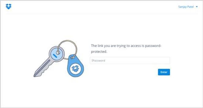 Passordbeskyttelse av lenker er en av de nye funksjonene. Bilde: Dropbox