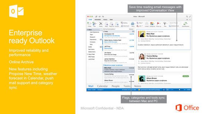 Detaljer i nye Outlook. Bilde: Cnbeta.com