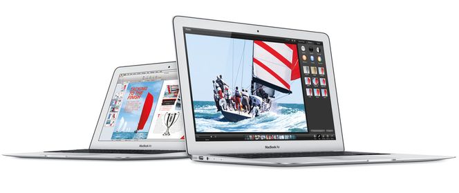 Ingen Retina-skjerm til MacBook Air denne gang, men det loves batteritid på inntil tolv timer, avhengig av modell. Bilde: Apple