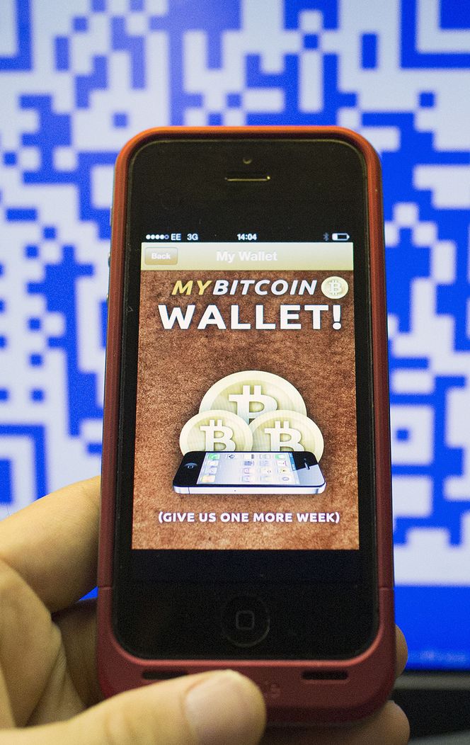Bitcoin Wallet lar deg betale innkjøp med bitcoin. Tilpassede kasseapparater finnes i London, San Francisco og New York. Bilde: Bloomberg via Getty Images/Getty Images/All Over Press